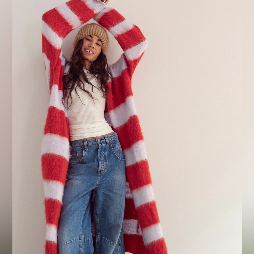 Free People Mantra Cardi in Poppy Ice Combo